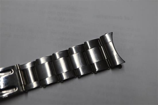 A gentlemans stainless steel Rolex 6636 expanding link wristwatch bracelet, overall length 16.3cm.